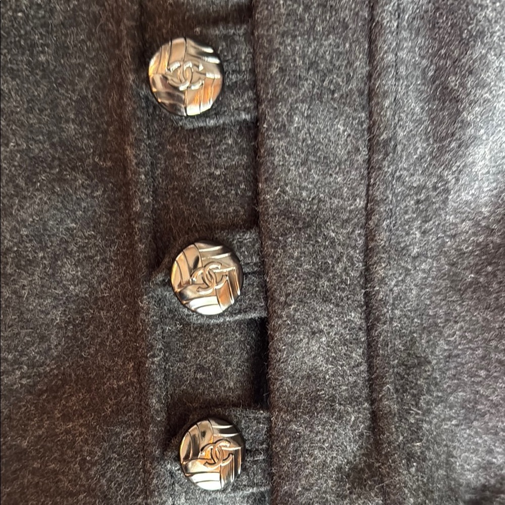 CHANEL Authenticity Guarantee Charcoal Gray Skirt